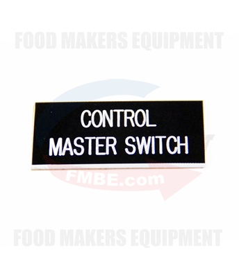 Label name plate " Control Master Switch"