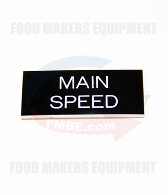 Label name plate: "Main Speed"