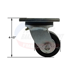 AMF Glen 340 Qt Swivel Caster. 3" Diameter  x 1-7/8" Wide.