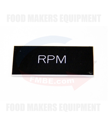 Label name plate: "RPM"