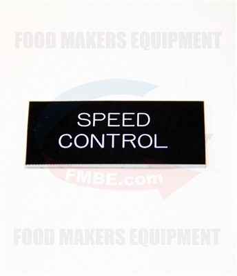 Label name plate: " Speed Control"