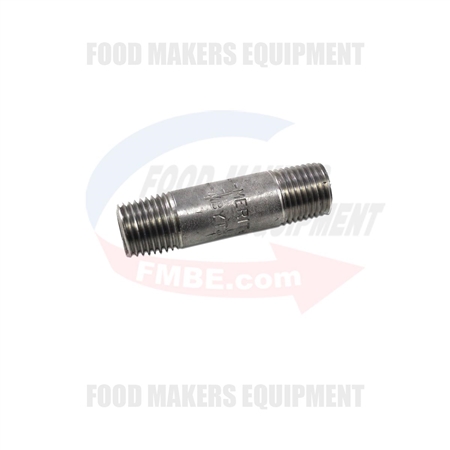 SS Thread Pipe Nipple, 1/4" x 2" L