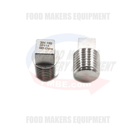 1/4" Thread Pipe Fitting Square Head Plug. 150 PSI.