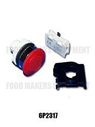 Mushroom push button switch, Red