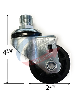 Bowl Dolly / Truck Caster. 2-3/4" Dia.  x 1-1/4 " Wide.