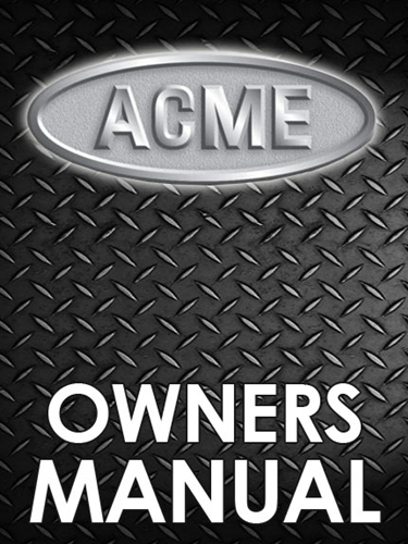 Acme Bench Dough Roller Owner Manual