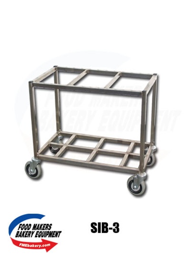 Triple Ingredient Bin Cart Stainless Steel